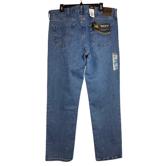 NWT Men’s Lee Regular Fit Straight Leg 38X32 Medium Wash Pepper Stone Jeans - Picture 1 of 4